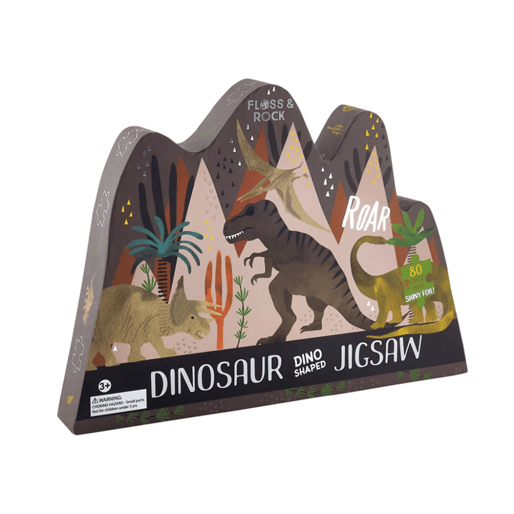 80 Piece Dino - Shaped Jigsaw with Shaped Box - Dinosaur - Beanie Games