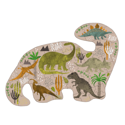 80 Piece Dino - Shaped Jigsaw with Shaped Box - Dinosaur - Beanie Games