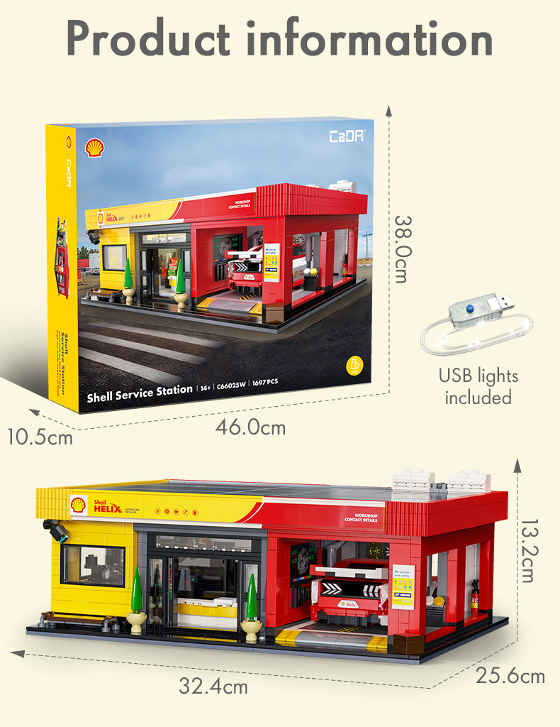 Shell Service Station with Car - 1697 pcs