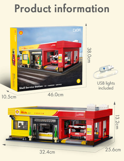 Shell Service Station with Car - 1697 pcs