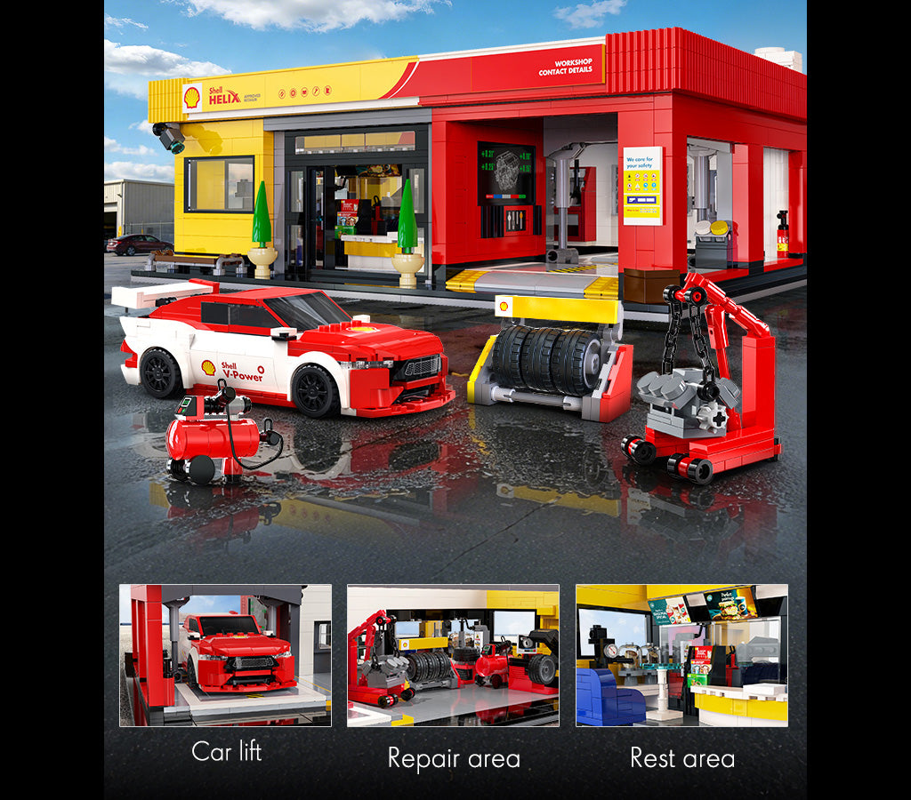 Shell Service Station with Car - 1697 pcs