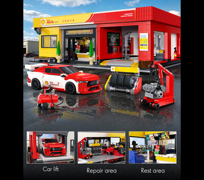 Shell Service Station with Car - 1697 pcs