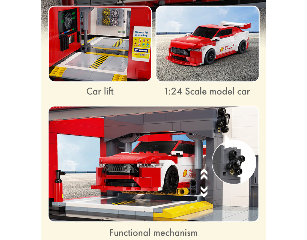 Shell Service Station with Car - 1697 pcs