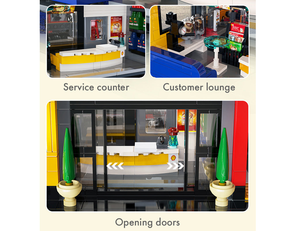 Shell Service Station with Car - 1697 pcs