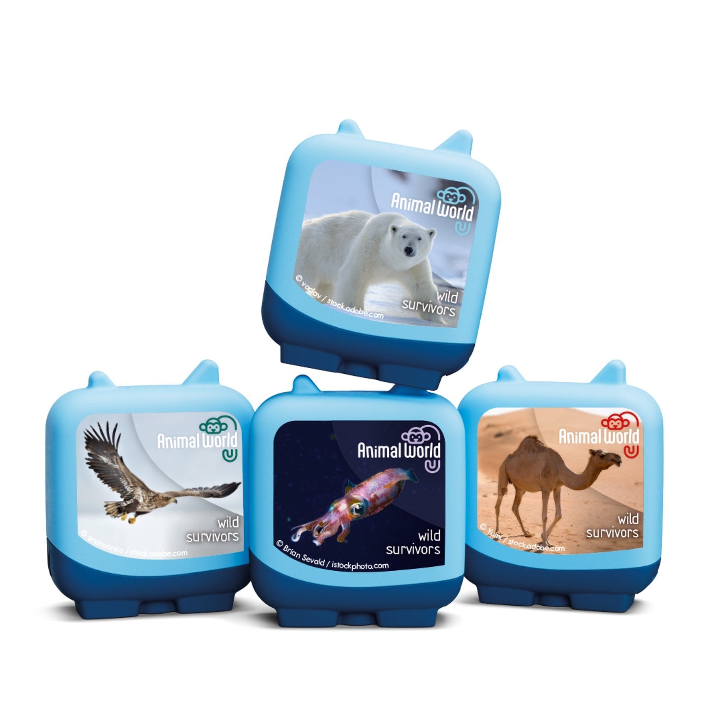 Animal World - Wild Survivors (Set of 4 Clever Pocket Tonies) - Beanie Games