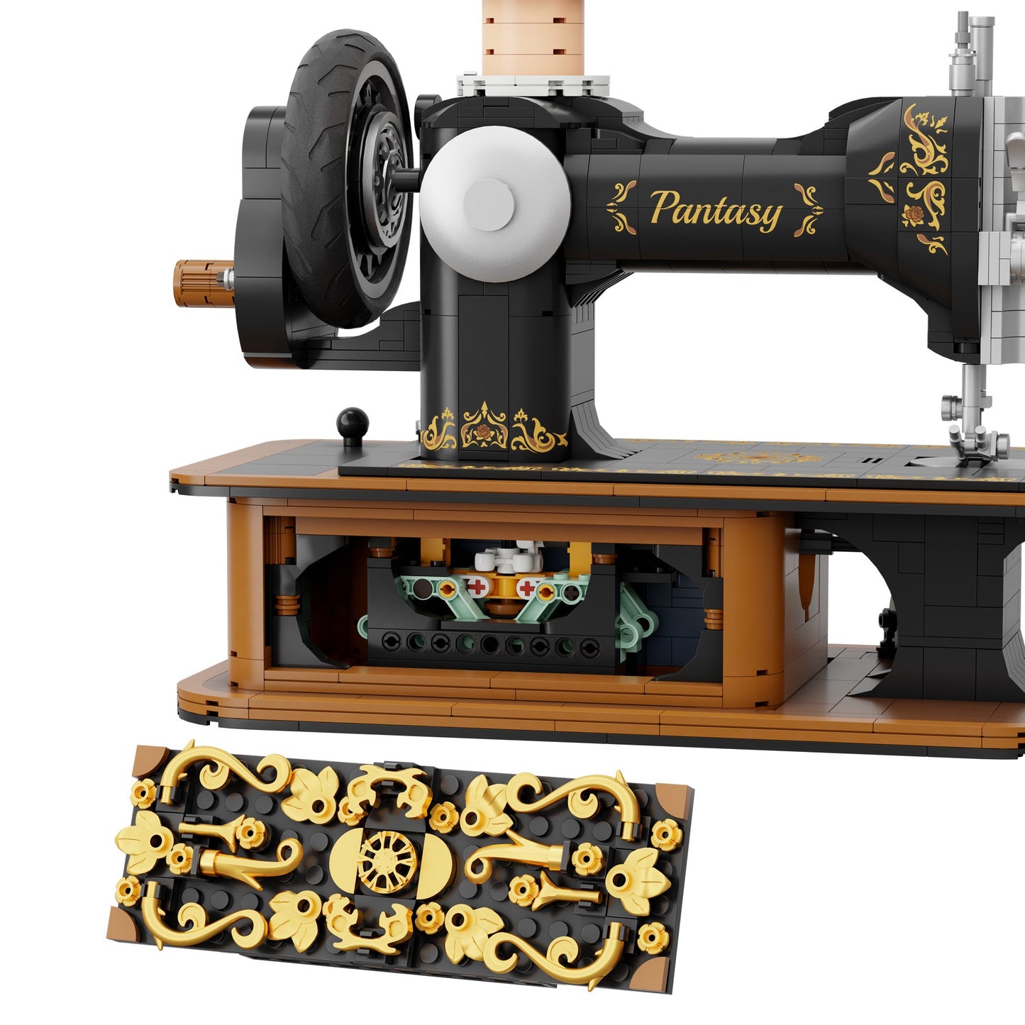 Antique Hand Crank Sewing Machine - 1360 pcs - Beanie Games