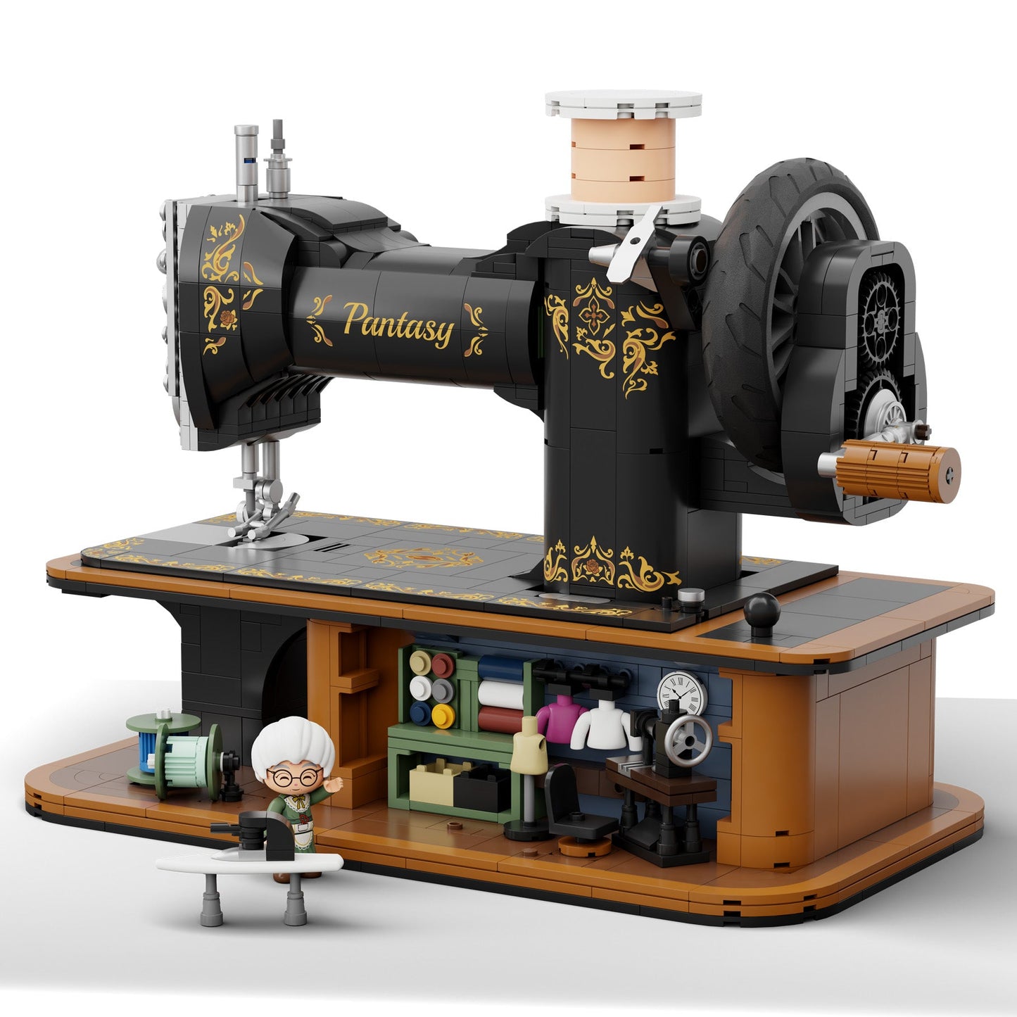 Antique Hand Crank Sewing Machine - 1360 pcs - Beanie Games