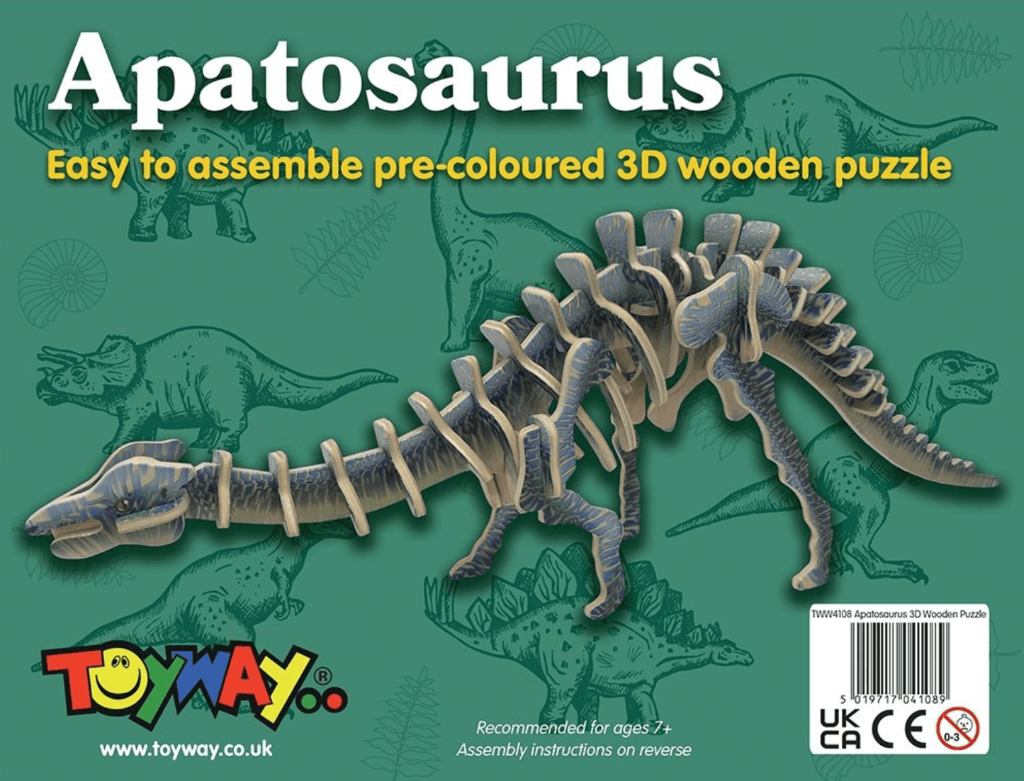 Apatosaurus 3D Wooden Puzzle - Beanie Games