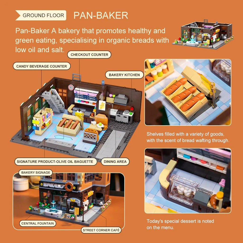 Bakery (4 - Storey Building) - 2663 pcs - Beanie Games