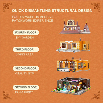 Bakery (4 - Storey Building) - 2663 pcs - Beanie Games
