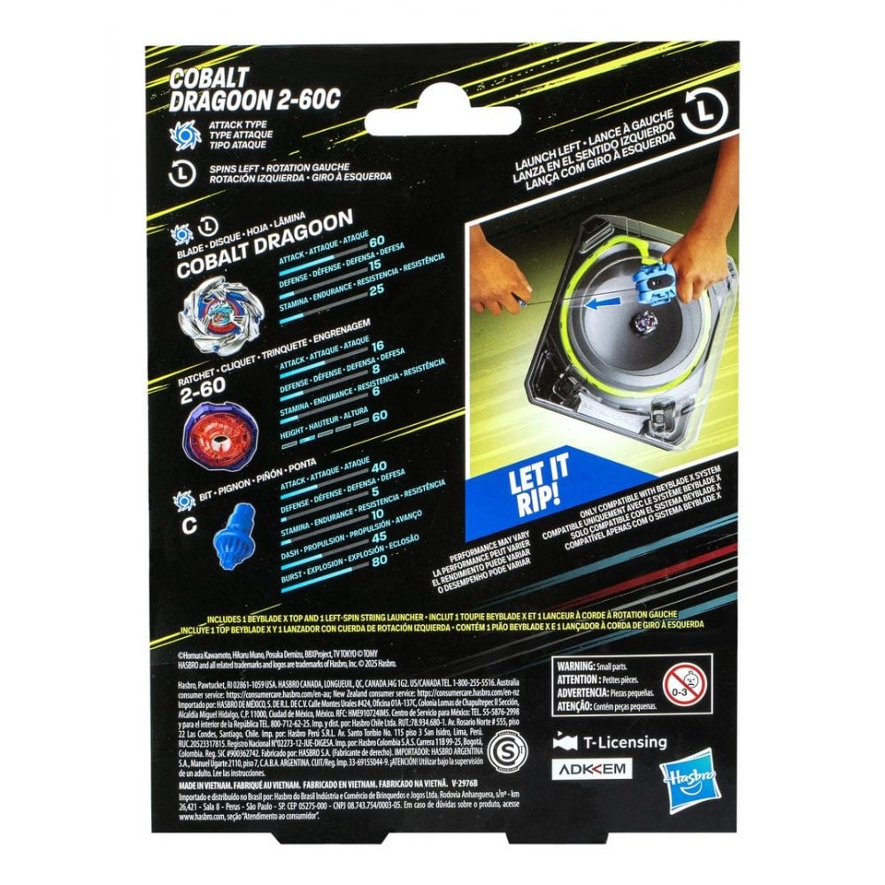 Beyblade X Cobalt Dragoon 2 - 60C Launcher Set - Beanie Games