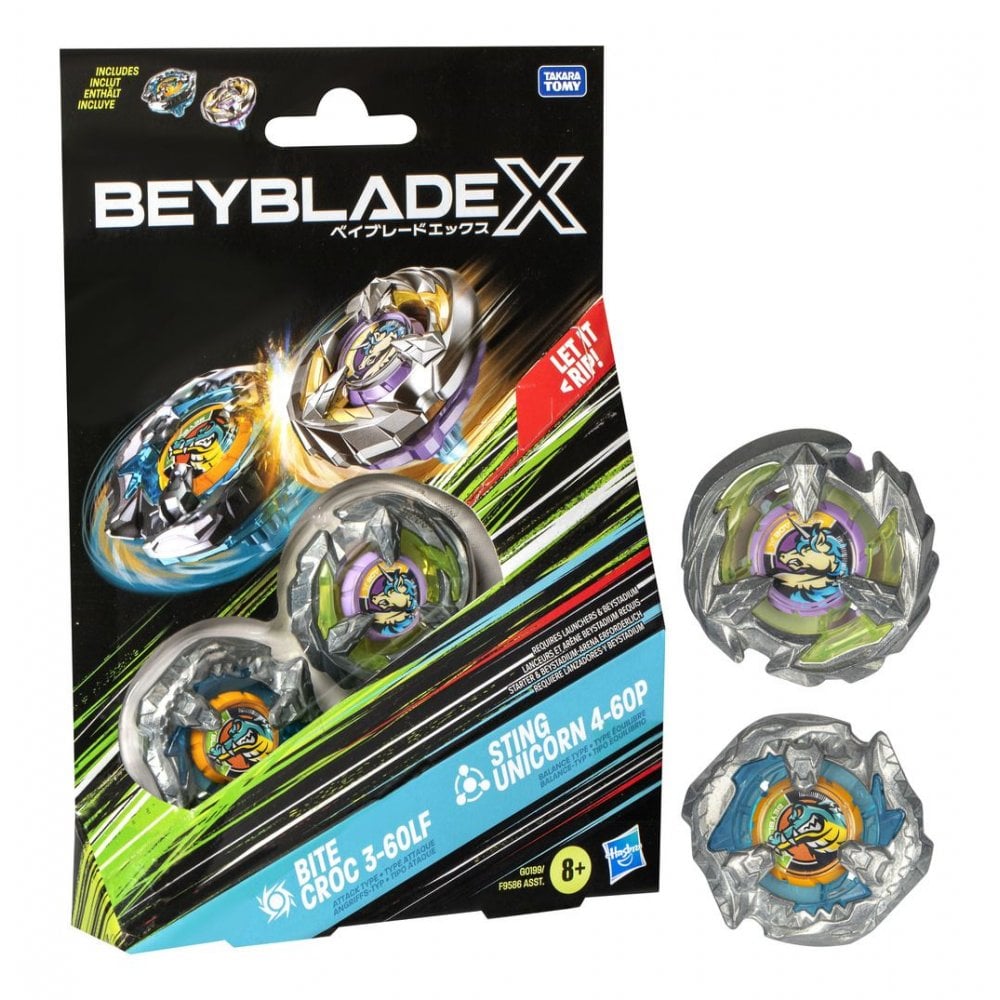 Beyblade X Dual Pack (Bite Croc & Sting Unicorn) - Beanie Games