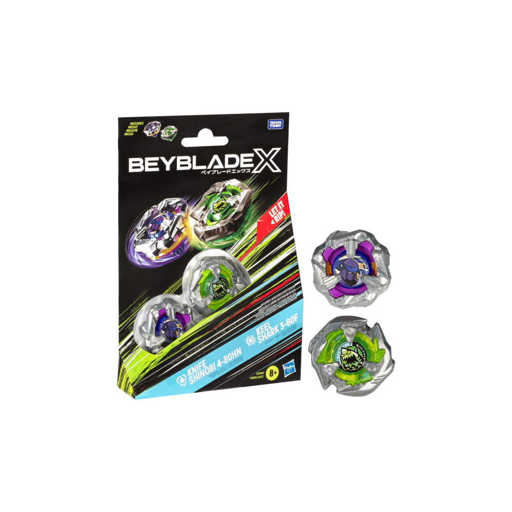 Beyblade X Dual Pack (Knife Shinobi & Keel Shark) - Beanie Games