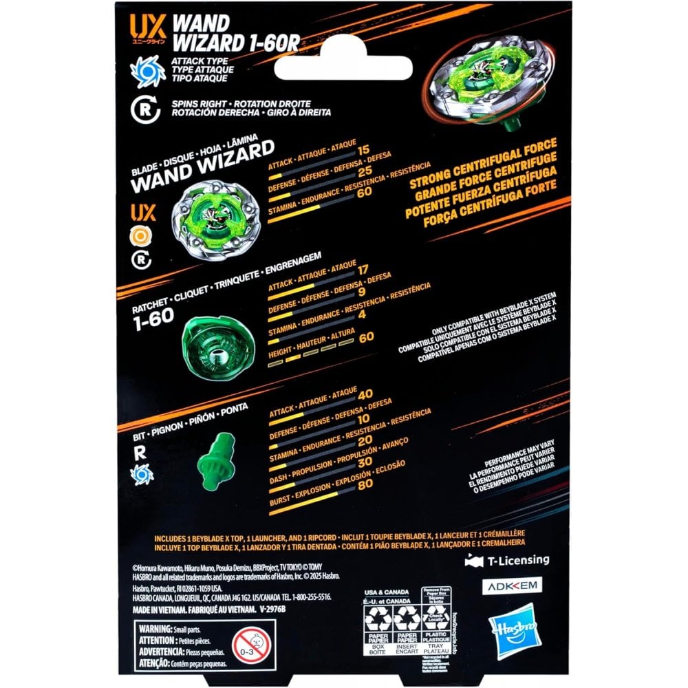 Hasbro - Beyblade x Wand Wizard 1-60R UX Starter Pack Set - Beanie