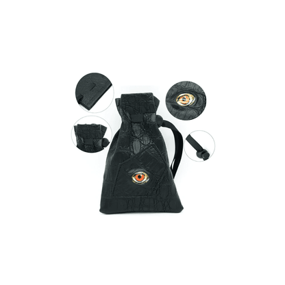 Black Leatherette Reptilian Eye Dice Bag - Beanie Games