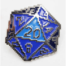 Blue 8 Bit D20 Enamel Pin - Beanie Games