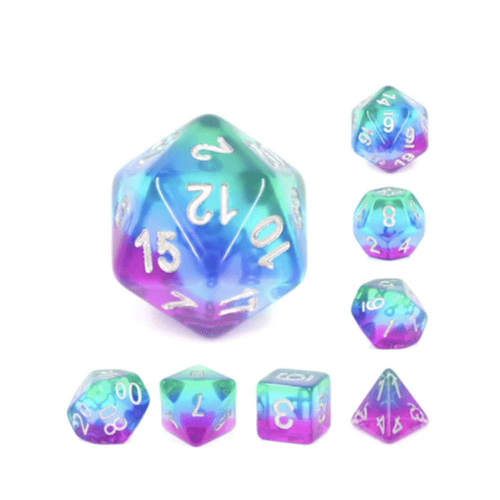 Blue Aurora RPG Dice Set - Beanie Games