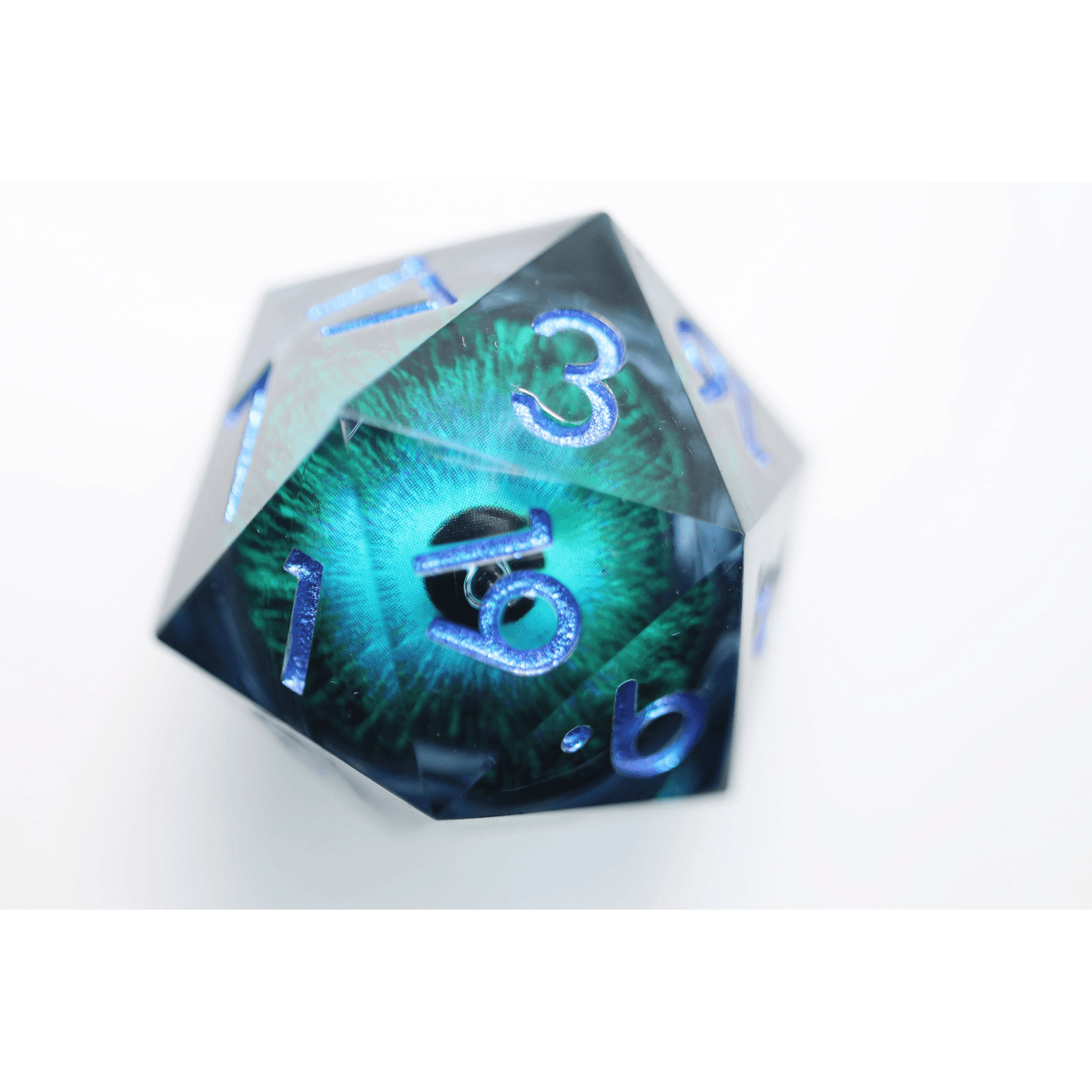 Blue Cyclops D20 - 35mm Extra Large Moving Eye - Beanie Games