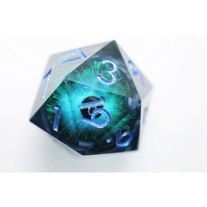 Blue Cyclops D20 - 35mm Extra Large Moving Eye - Beanie Games