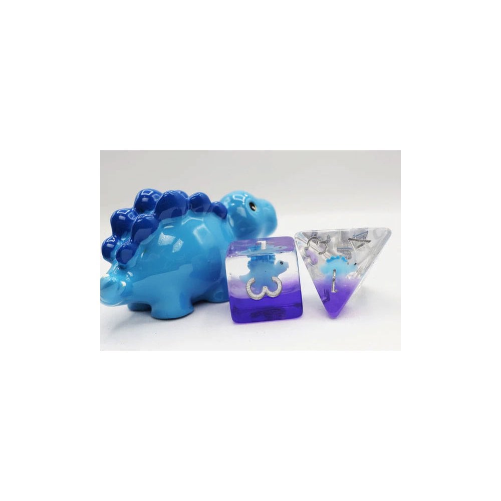 Blue Stegosaurus RPG Dice Set - Beanie Games