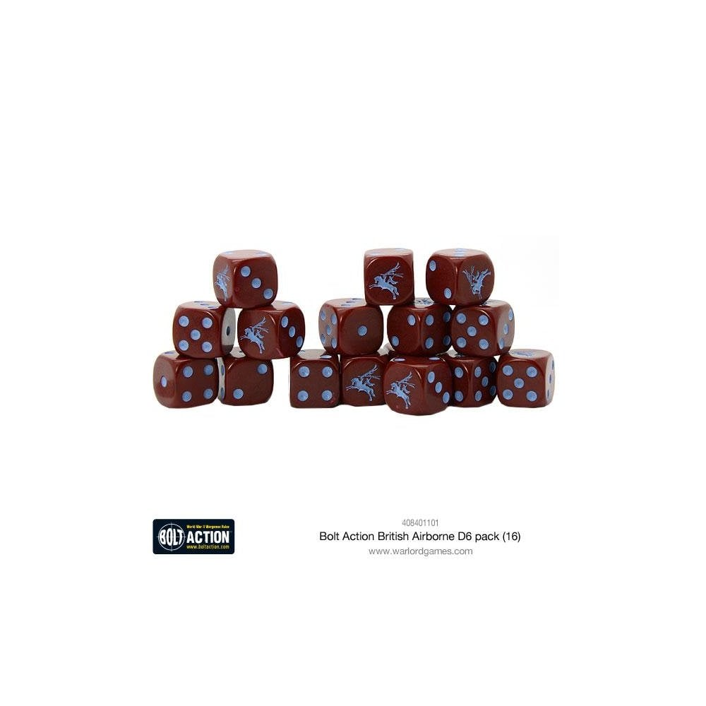 Bolt Action: British Airborne D6 Dice (16) - Beanie Games