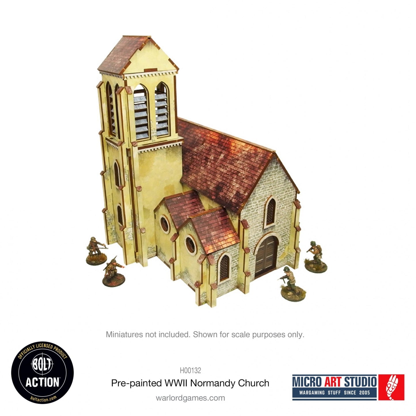 Bolt Action: Pre - painted WW2 Normandy Church - Beanie Games