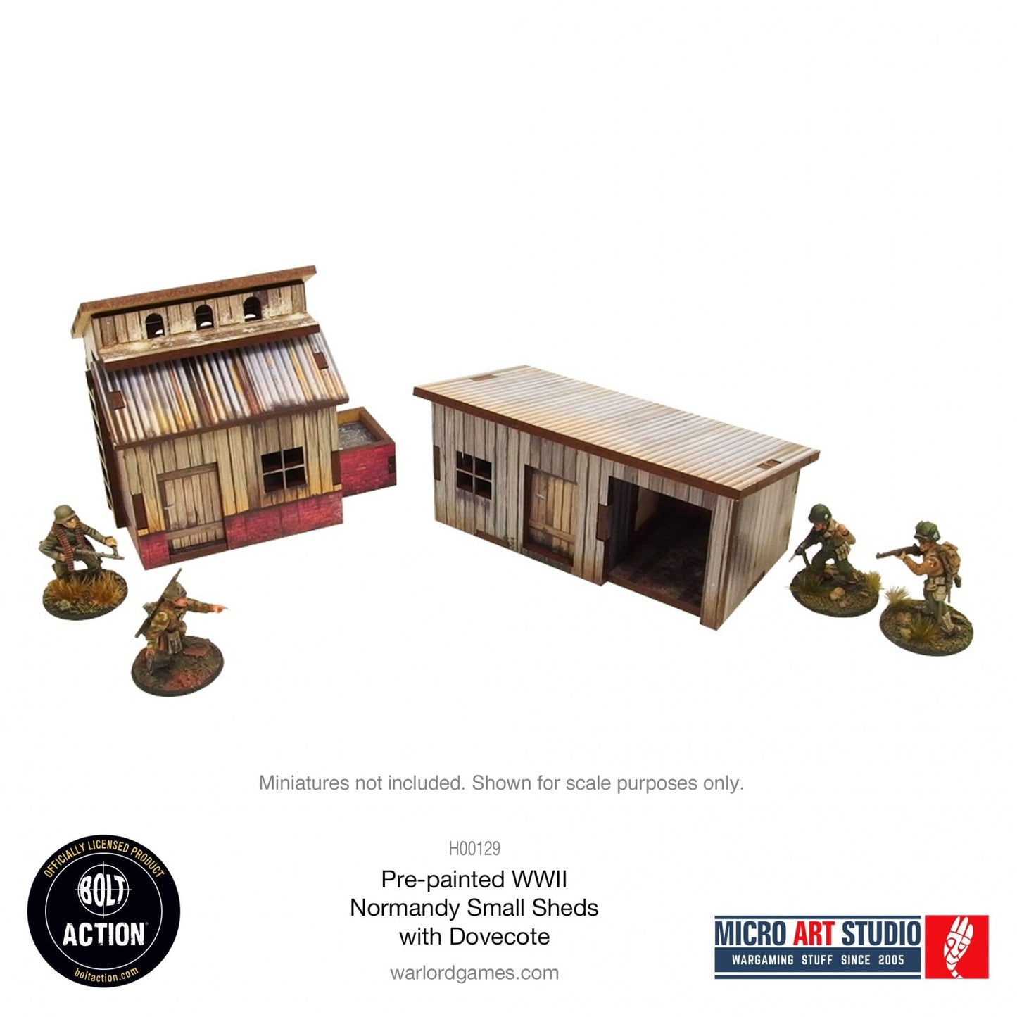 Bolt Action: Pre - painted WW2 Normandy Small Sheds with Dovecote - Beanie Games