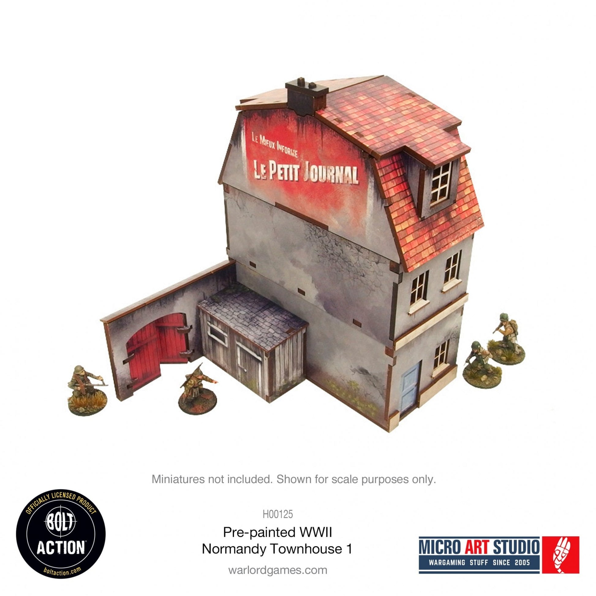 Bolt Action: Pre - painted WW2 Normandy Townhouse 1 - Beanie Games