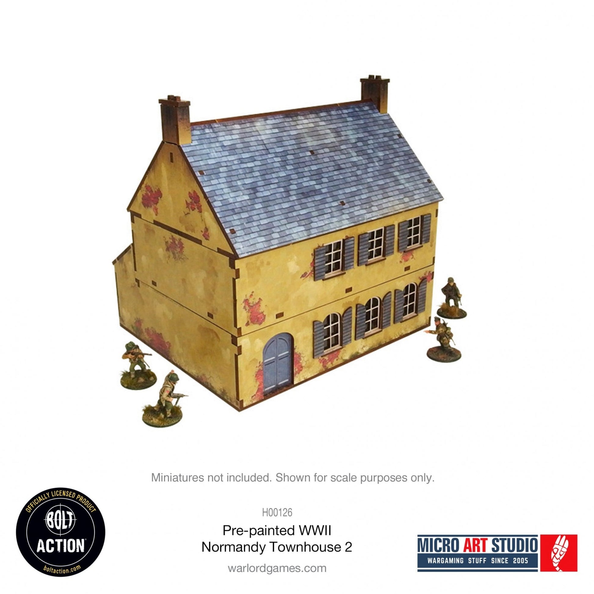 Bolt Action: Pre - painted WW2 Normandy Townhouse 2 - Beanie Games