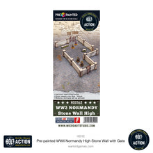 Bolt Action: Pre - painted WWII Normandy High Stone Wall with Gate - Beanie Games