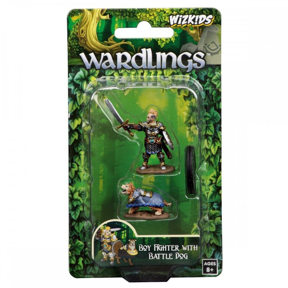 Boy Fighter & Battle Dog: WizKids Wardlings Miniatures - Beanie Games
