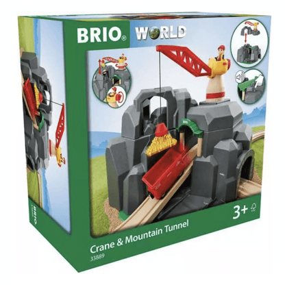 BRIO World Crane and Mountain Tunnel - Beanie Games