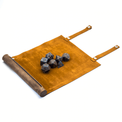 Brown Roll Up Leatherette Dice Mat - Beanie Games