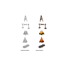 Camp Fire & Sitting Log: WizKids Deep Cuts Unpainted Miniatures (W10) - Beanie Games