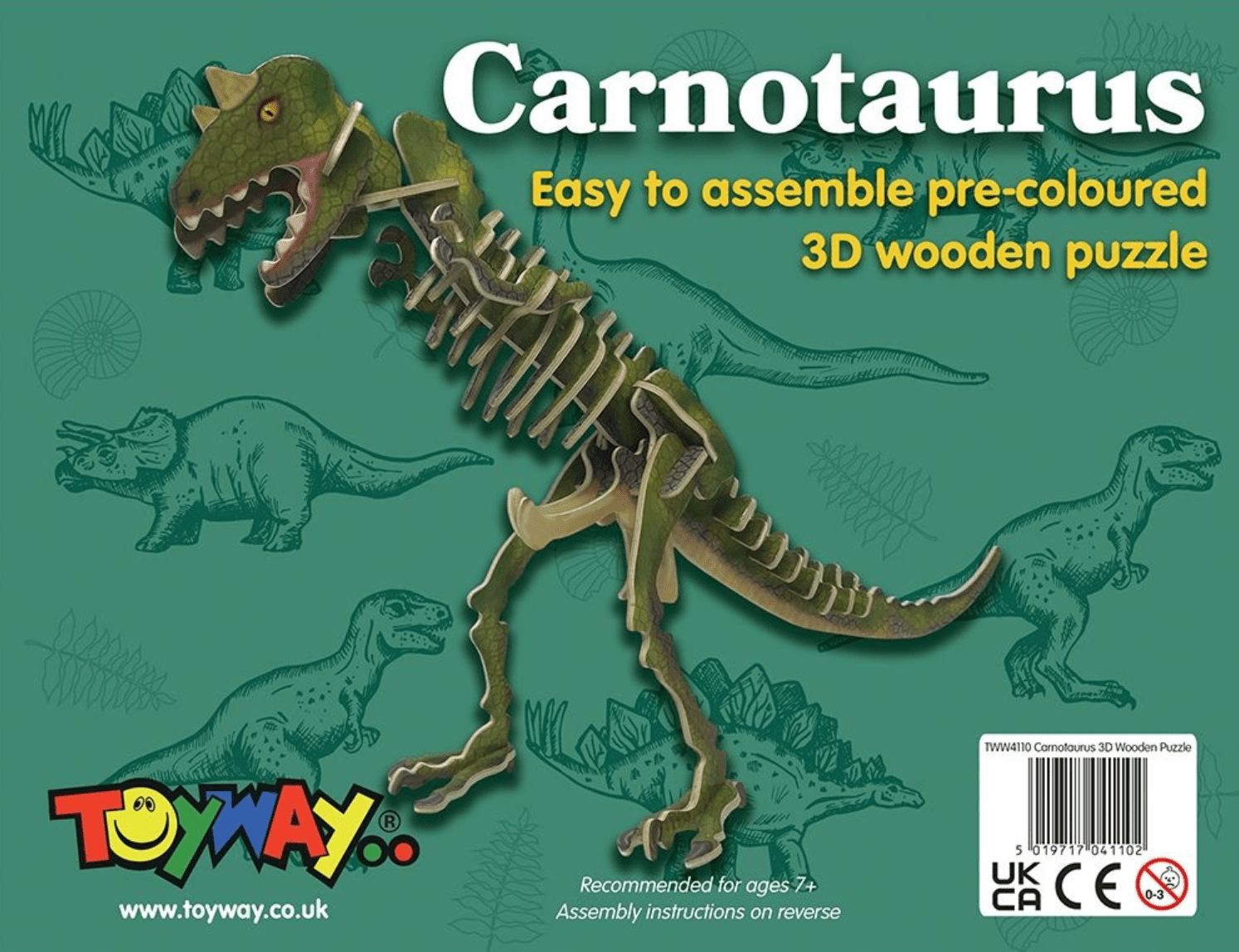 Carnotaurus 3D Wooden Puzzle - Beanie Games