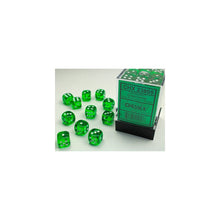Chessex - 12mm D6 Dice Block - Green w/white - Beanie Games