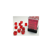 Chessex - 12mm D6 Dice Block - Translucent Red w/white - Beanie Games