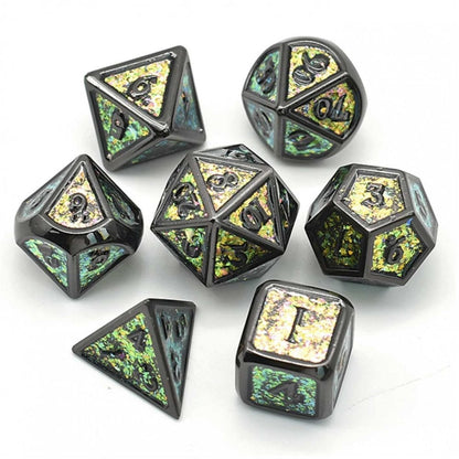 Colour Shifting: Fields of Metal Green Metal RPG Dice Set - Beanie Games