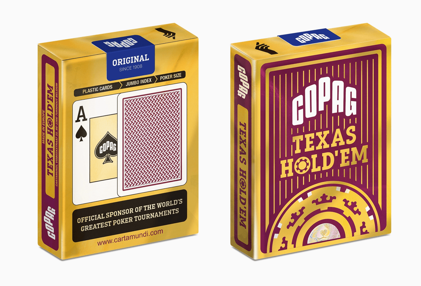Copag Texas Hold'em Gold Jumbo 2 - Index Red - Beanie Games