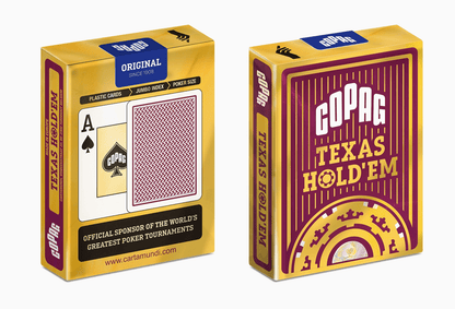 Copag Texas Hold'em Gold Jumbo 2 - Index Red - Beanie Games