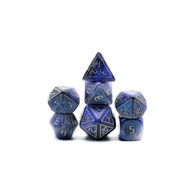 Cybernated Blue and Black RPG Dice Set - Beanie Games