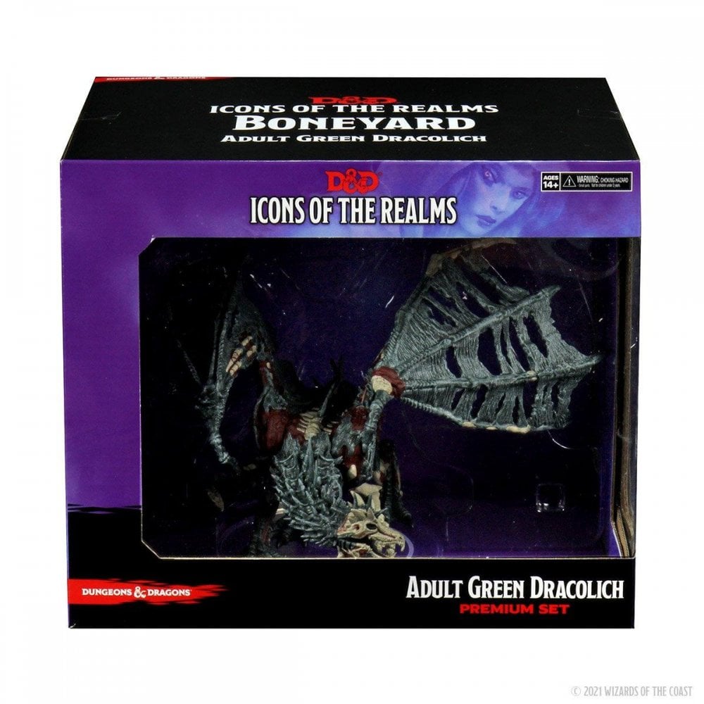 D&D Icons of the Realms: Boneyard Premium Set – Green Dracolich - Beanie Games