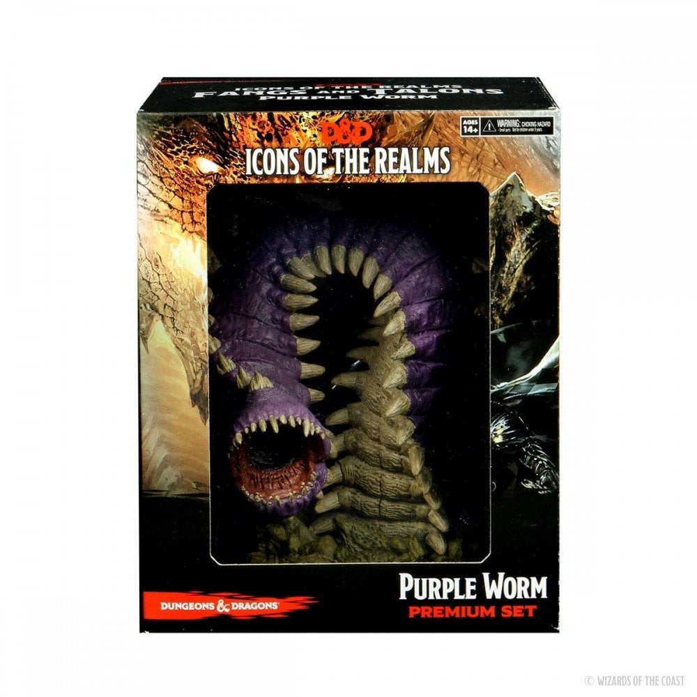 D&D Icons of the Realms Miniatures: Fangs and Talons - Purple Worm Premium Set - Beanie Games