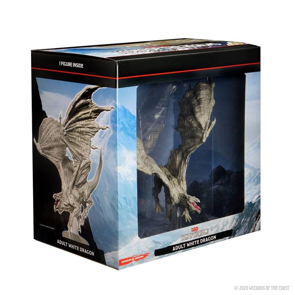 D&D Icons of the Realms Premium Miniature pre - painted Adult White Dragon - Beanie Games