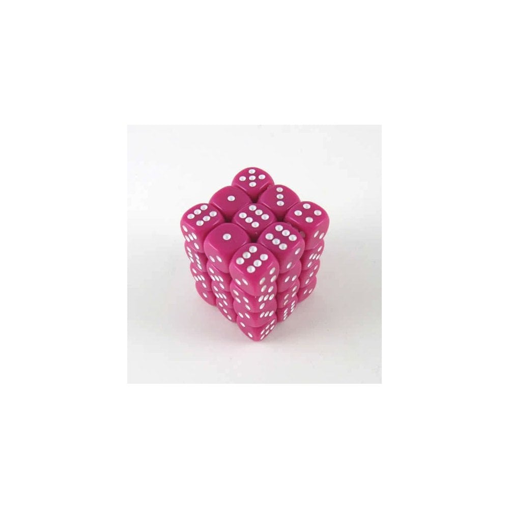 Deluxe Opaque Pink D6 Dice Set (36 x 12mm) - Beanie Games