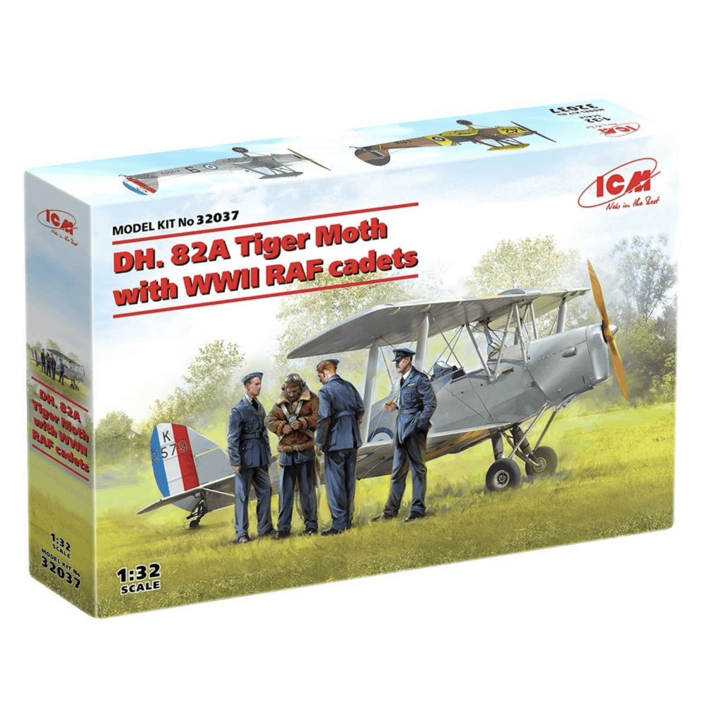 DH. 82A Tiger Moth Aircraft with WWII RAF Cadets (4 Figures) - Beanie Games