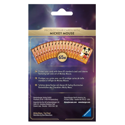 Disney Lorcana Card Sleeve Mickey Mouse (65 Sleeves) - Beanie Games