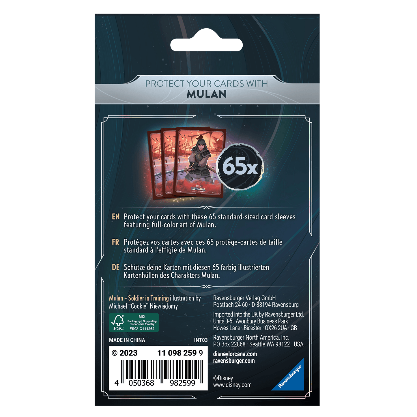 Disney Lorcana - Rise Of The Floodborn - Mulan Sleeves (65) - Beanie Games