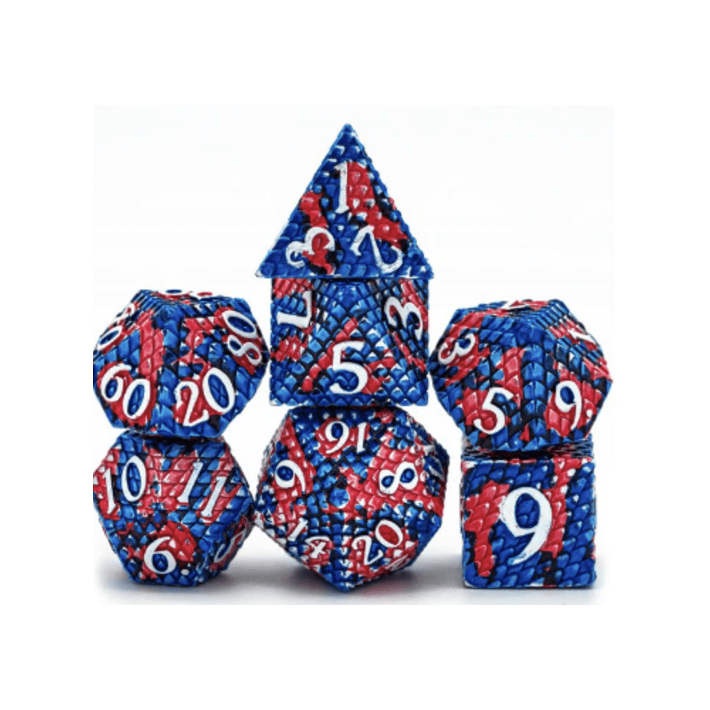 Dragon Scale: Coral Reef - Metal RPG Dice Set - Beanie Games