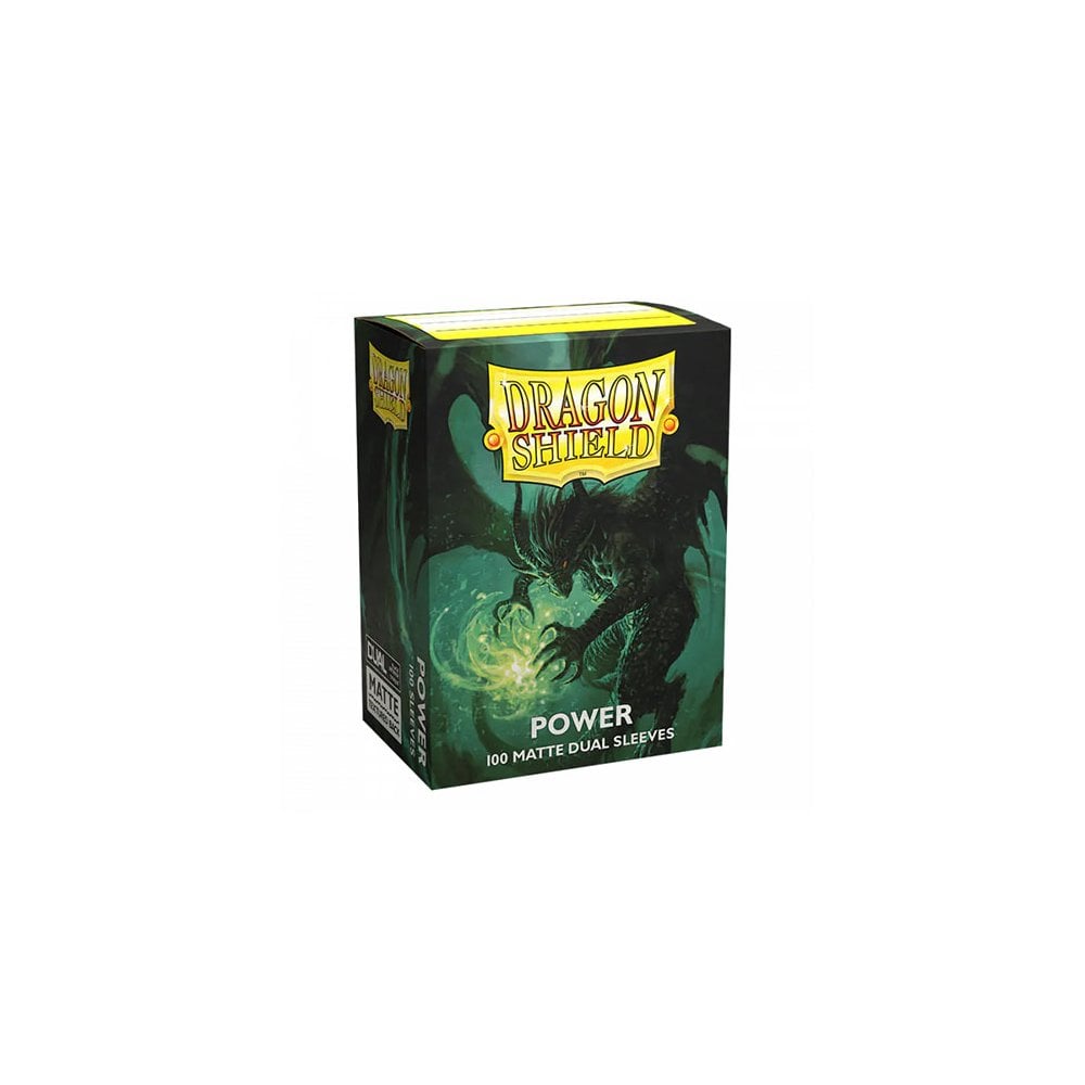 Dragon Shield - Dual Matte Art Standard Size Sleeves 100pk - Limited Edition Metallic Power Green. - Beanie Games